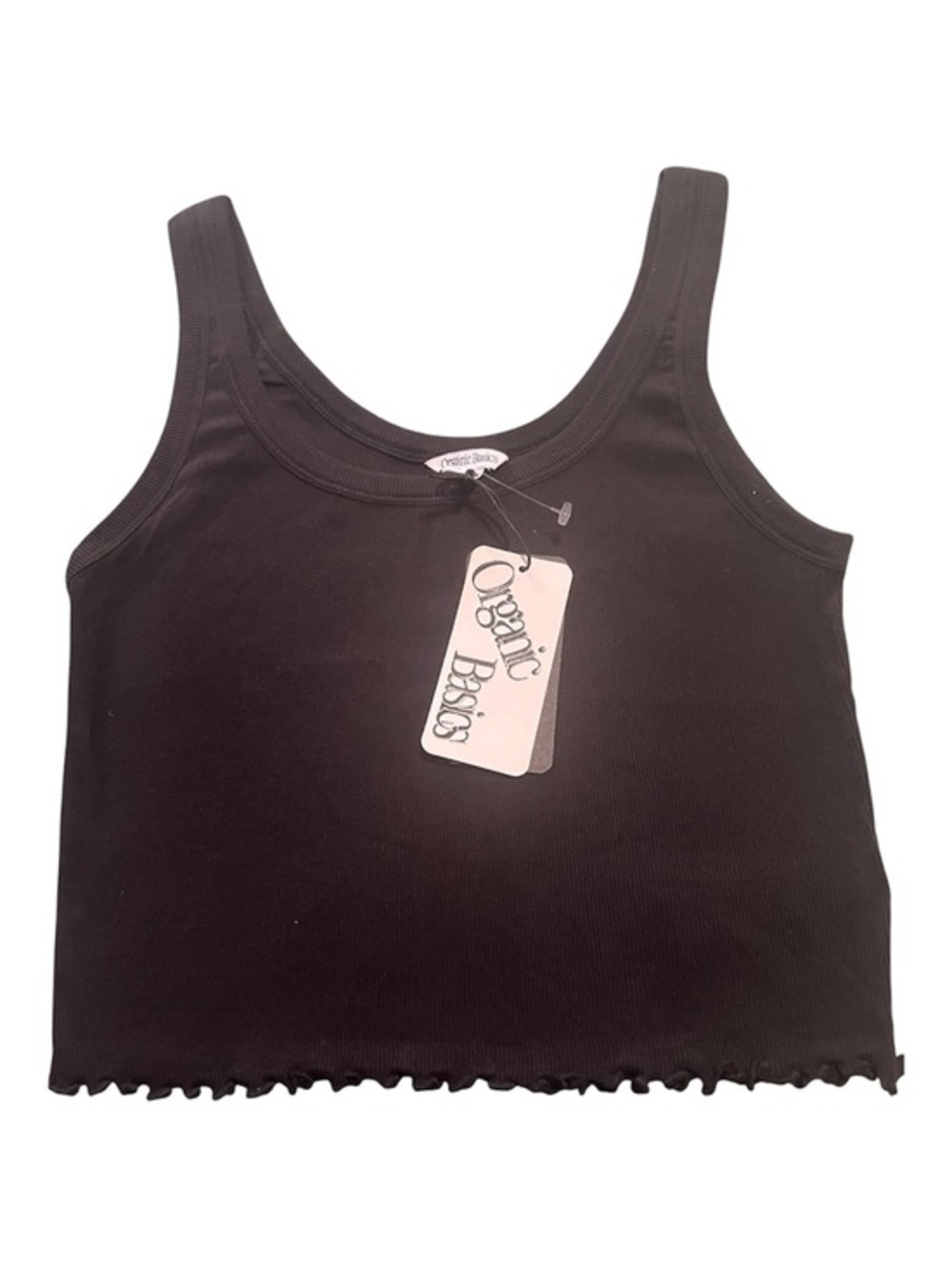 Organic Basics Black Ribbed Cropped Tank